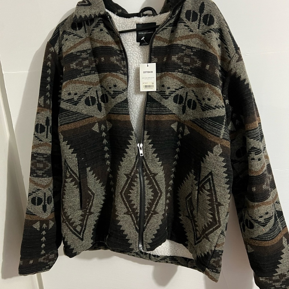 Men's Sherpa Lined Harrington Jacket Cotton on Garments